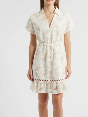 NWT Sam Edelman Women's Embroidered Cotton Shirtdress Size 6